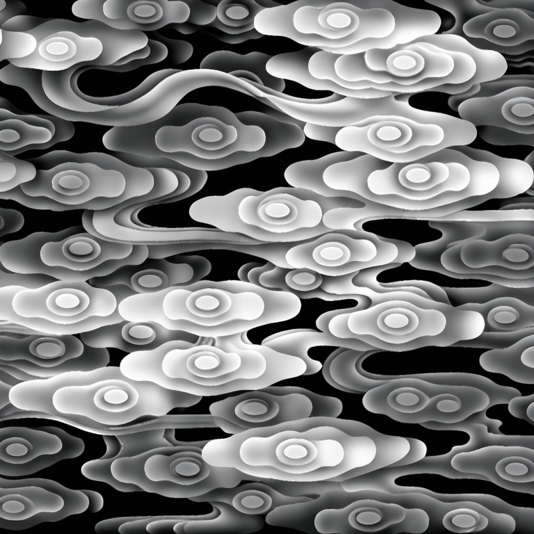 greyscale,  black background,  ribbon by 无边落木 on Tensor.Art
