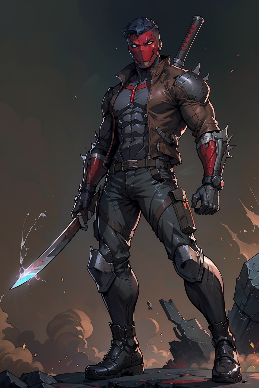 an accurate and detailed full-body shot of a male superhero character named Wraith,  tall and lean bulid, on Tensor.Art