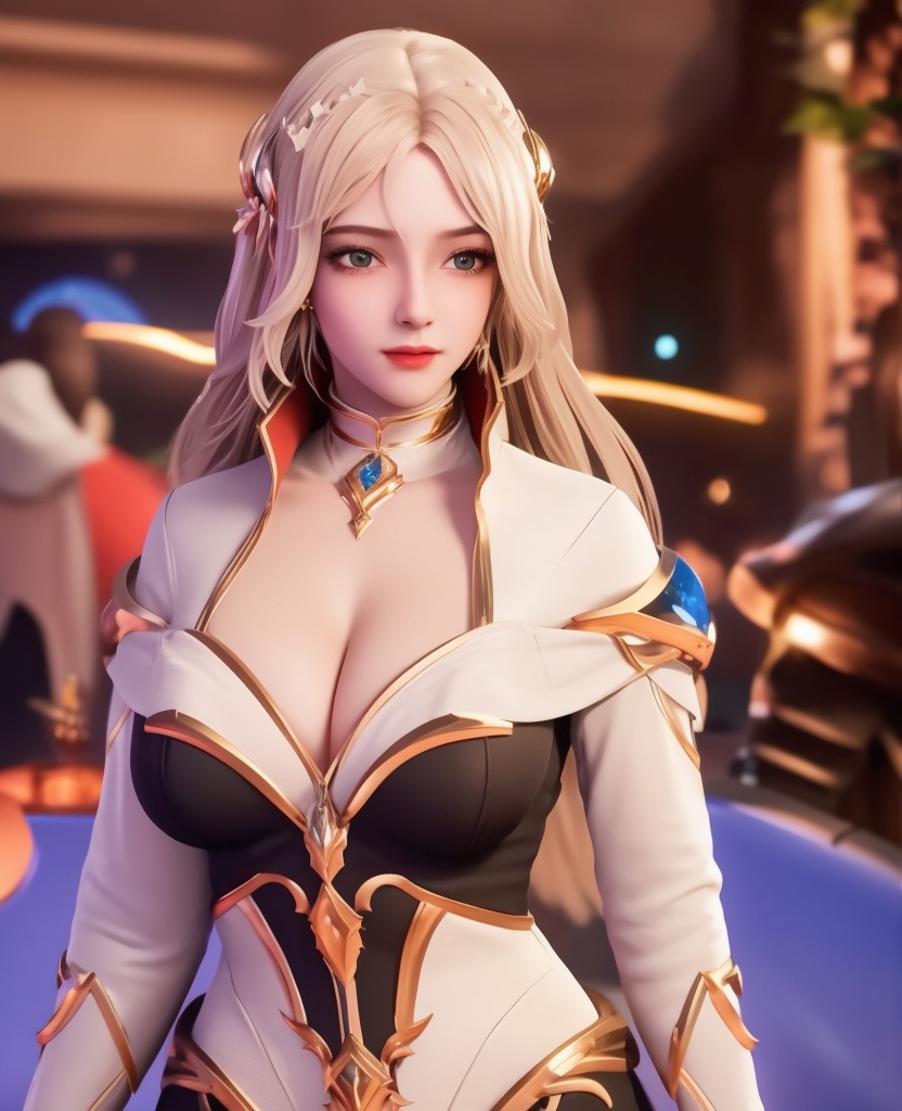 <lora:556-DA-神印王座-温柔一刀:0.8>(,1girl, ,best quality, ),looking at viewer,masterpiece, (( , )),, realistic,science fiction,mole, ultra realistic 8k cg, crescent moon, (cleavage), (),
