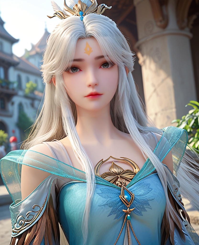 (oriental architecture, elegant decor, sophisticated style:1.1),straddling,(breasts:1.2),<lora:XL完美世界银凰雪琳:0.9>,miss xuelin,solo,blue topwear,see-through shawl of green,side slit maxiskirt of silver,blue eyes,eyelashes,bangs,forehead mark,white hair,long hair,hair ornament,jewelry,bare shoulders,lips,hanging hair,opera sleeves,, zPDXL2, score_9, score_8_up, score_7_up BREAK realistic, masterpiece,best quality, highly detailed,, zPDXL3, zPDXL2,zPDXL, zPDXLxxx, zPDXLrl,