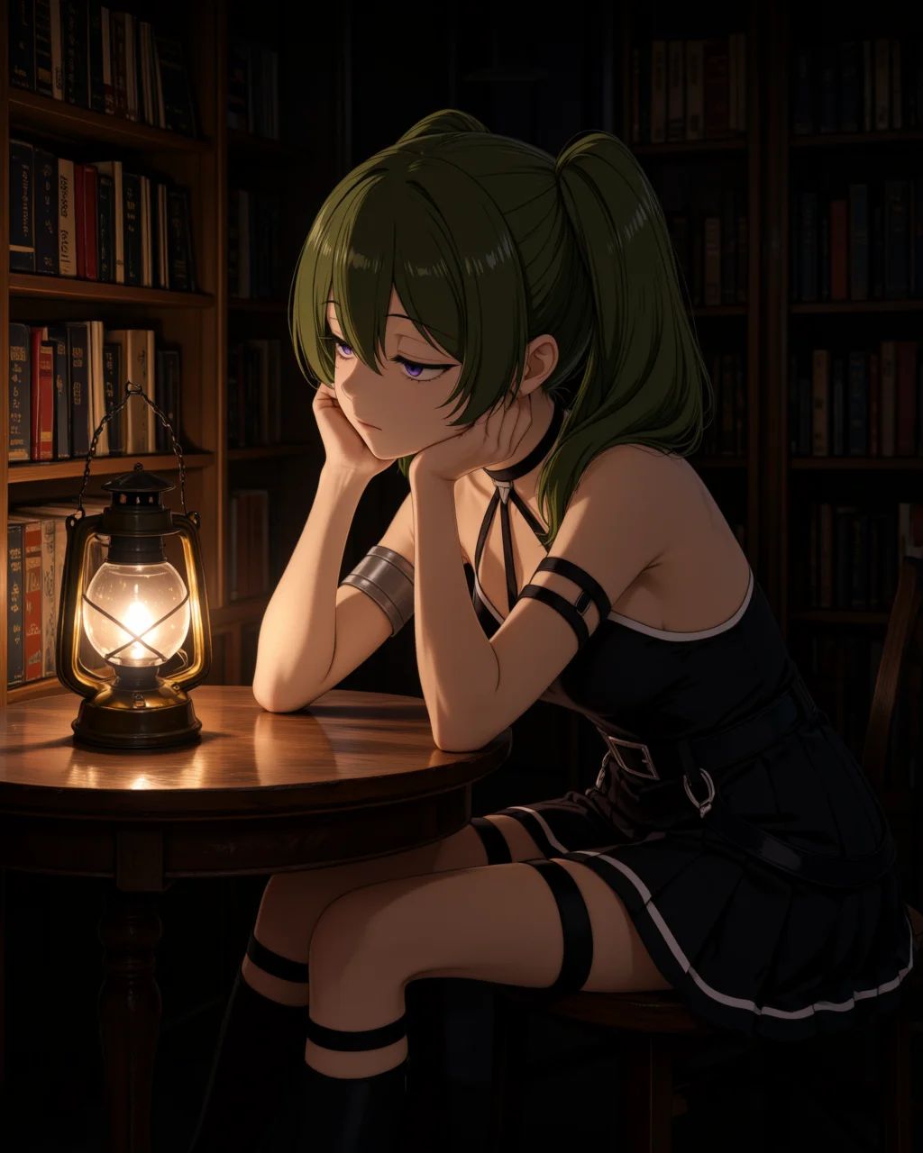 1girl,  ubel \(sousou no frieren\),  head rest on Tensor.Art