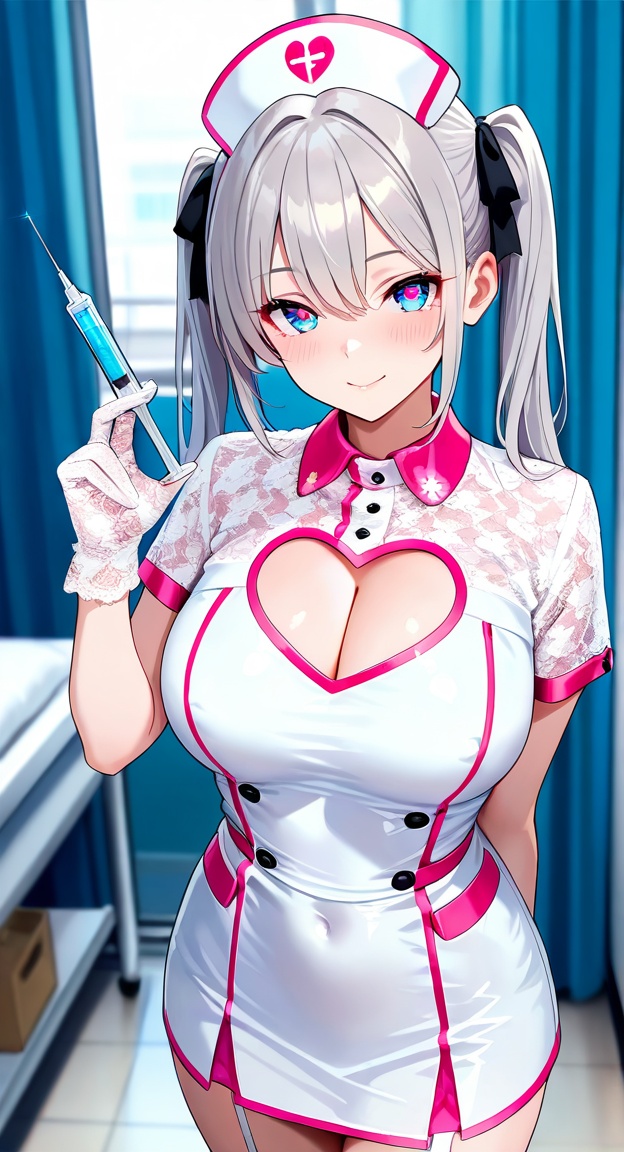 white gloves,  cleavage,  nurse on Tensor.Art