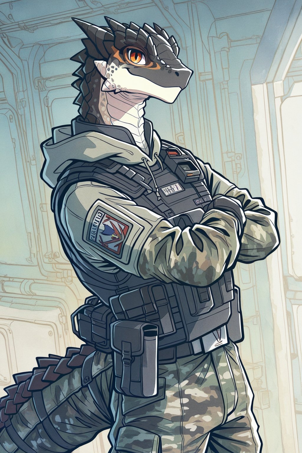soloBREAKmale,  anthro,  scalie on Tensor.Art