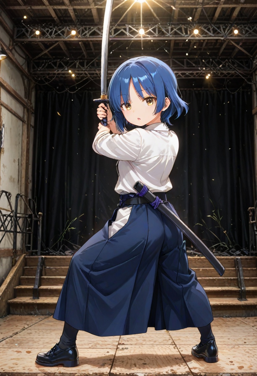 hasso_stance,  (raise right elbow),  holding sword on Tensor.Art