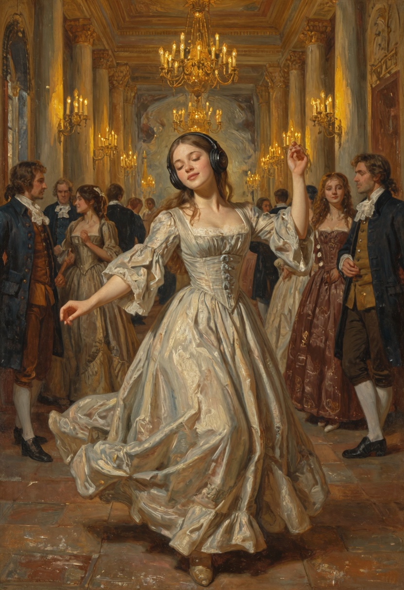 Full-color classical-style oil painting with soft blended brushstrokes,  layered paint texture,  warm candlelit interior l...