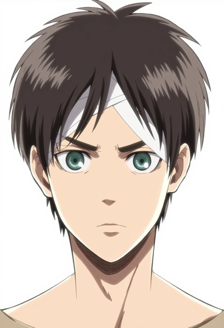 A digital drawing in anime style depicting a young man with short,  messy dark hair. His expression is serious,  and his l...