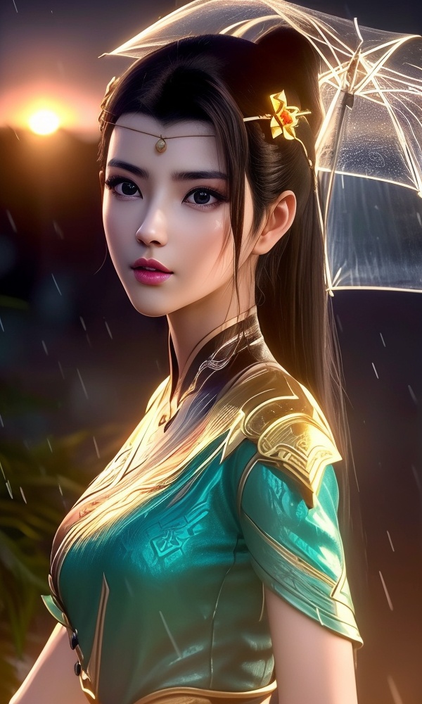 (,1girl, ,best quality, ),looking at viewer, <lora:378-DA-大主宰-唐芊儿:0.8> ,,ultra detailed 8k cg, ultra detailed background ,ultra realistic 8k cg, flawless,  tamari \(flawless\), professional artwork, famous artwork, cinematic lighting, cinematic bloom, (( , )),, dreamlike, unreal, science fiction,  luxury, jewelry, diamond, pearl, gem, sapphire, ruby, emerald, intricate detail, delicate pattern, charming, alluring, seductive, erotic, enchanting, hair ornament, necklace, earrings, bracelet, armlet,halo,masterpiece, (( , )),, realistic,science fiction,mole,   ,cherry blossoms,,(((Best quality, masterpiece, ultra high res, (photorealistic:1.4), raw photo, 1girl, ,rain, , sunlight, sunset, qianqiu wanxia,     )))  (()), (),