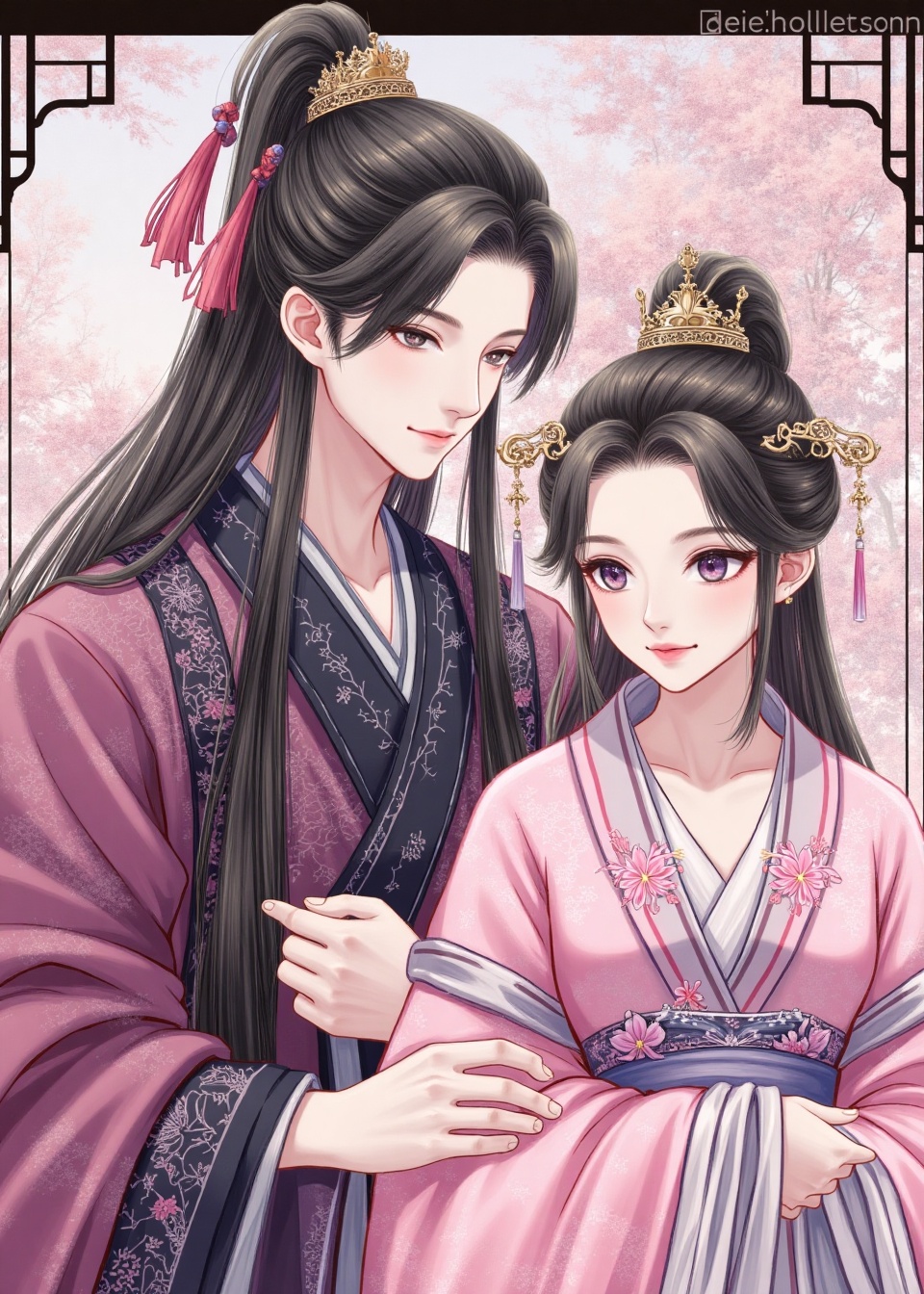 hanfu,1boy,1girl,