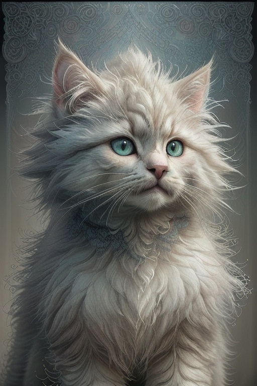 cute fluffy cat,  rutkowski,  intricate digital art on Tensor.Art