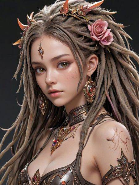 technical drawing render,  (a girl) made of crystal and morganite and Aster,  BREAK on Tensor.Art