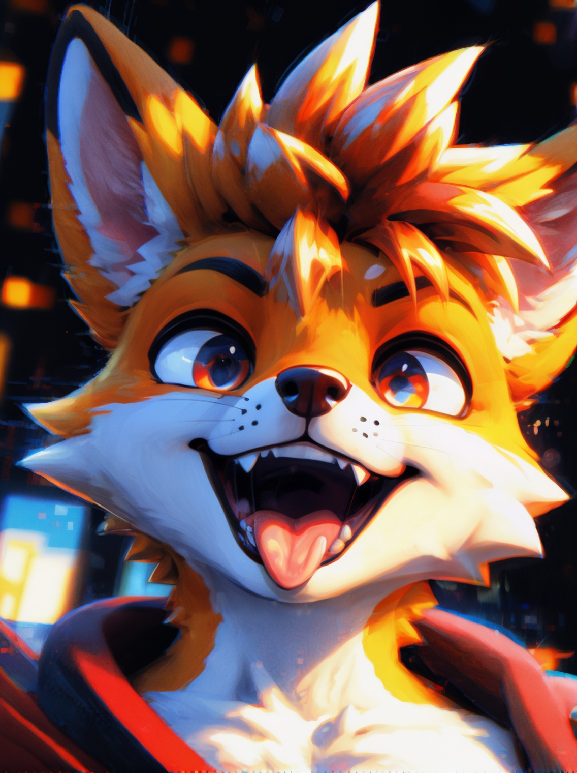 anthro fox,  muscular,  swaggy on Tensor.Art