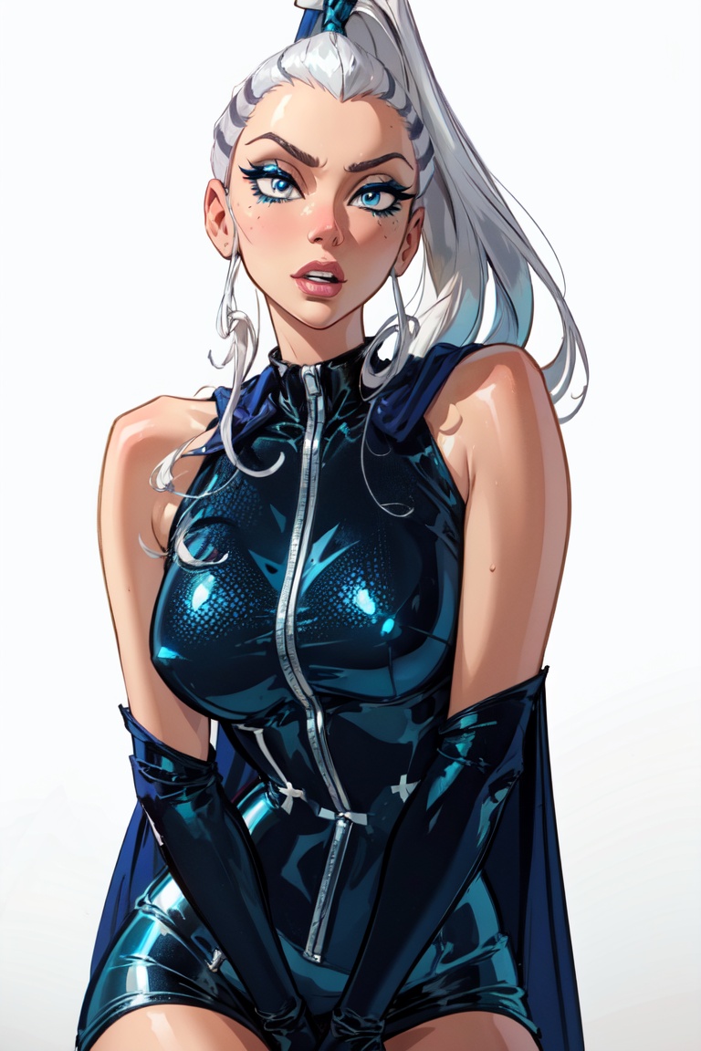 (Icy),  blue eyes,  white hair on Tensor.Art