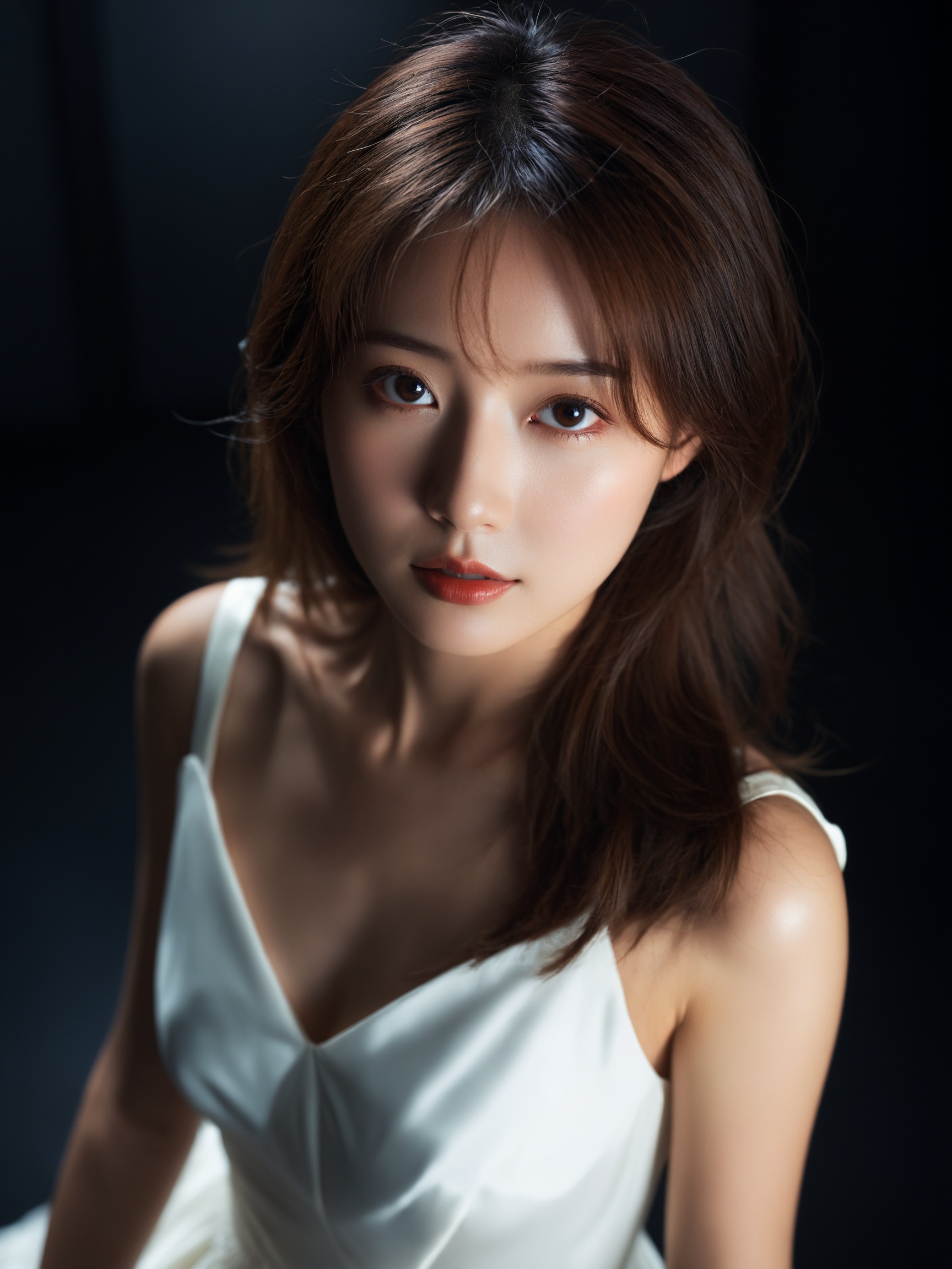 best quality,  masterpiece,  raw photo of asian female in white dress on Tensor.Art
