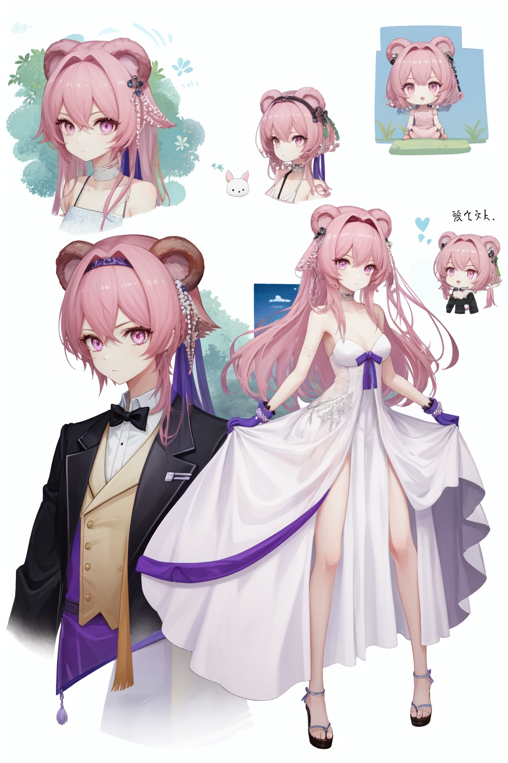 a girl named linyuxia,linyuxia,pink eyes,purple eyes,full body,wedding dress,<lora:林雨霞nailiondim8:1:lbw=char>,, (masterpiece,best quality,high quality:1.4),absurdres,