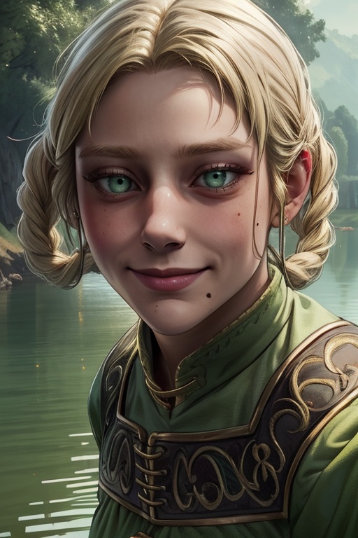 Rya,  blonde hair,  hair rings on Tensor.Art