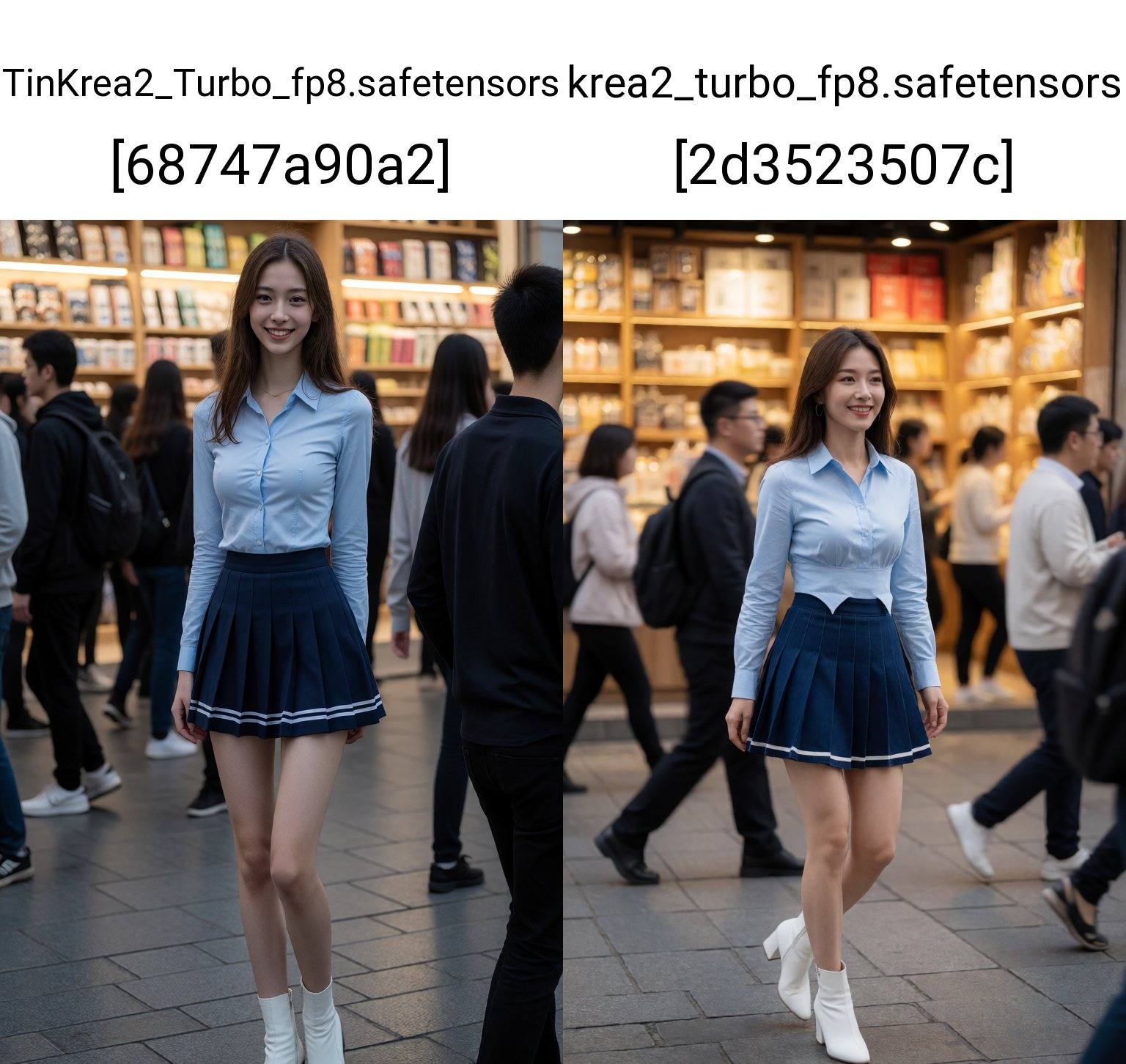 一张照片捕捉到一位身材苗条、魅力十足的亚洲女性,  肔脸带迷人的微笑,  又带羞涩和脸红。她留着棕色长发 on Tensor.Art