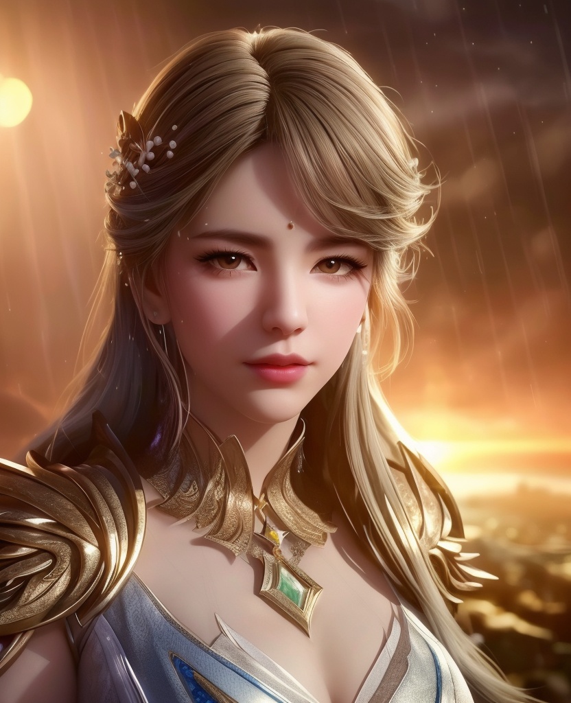 <lora:555-DA-斗罗大陆-宇梦迪:0.8>(,1girl, ,best quality, ),looking at viewer,  ,,ultra detailed 8k cg, ultra detailed background ,ultra realistic 8k cg,          cinematic lighting, cinematic bloom, (( , )),,  , unreal, science fiction,  luxury, jewelry, diamond, pearl, gem, sapphire, ruby, emerald, intricate detail, delicate pattern, charming, alluring, seductive, erotic, enchanting, hair ornament, necklace, earrings, bracelet, armlet,halo,masterpiece, (( , )),, realistic,science fiction,mole,   ,cherry blossoms,,(((Best quality, masterpiece, ultra high res, (photorealistic:1.4), raw photo, 1girl, ,rain, , sunlight, sunset, qianqiu wanxia,     )))  (cleavage), (),