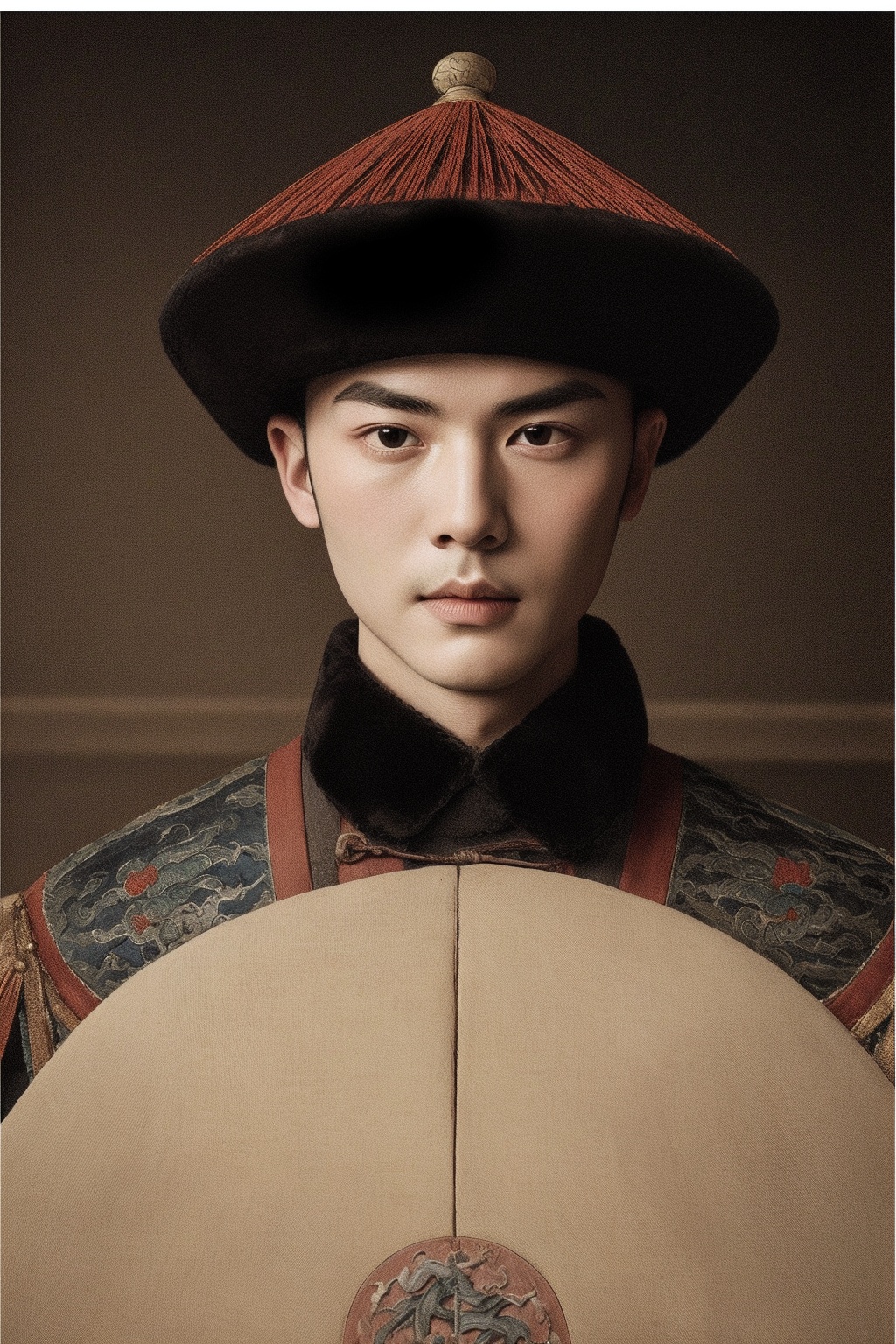 <lora:贵妃:0.8>,best quality,masterpiece,male in the qing dynasty,men wearing hats,