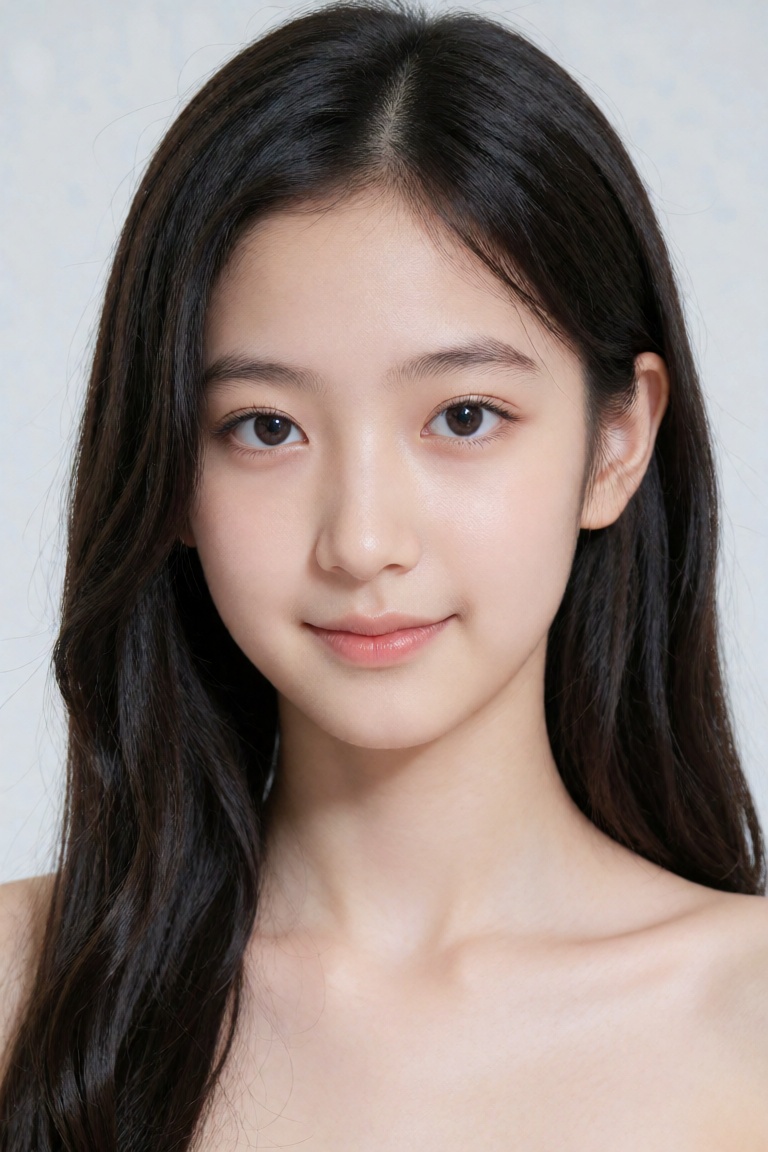 Photograph of an East Asian woman with smooth,  fair skin,  long black hair by 天TIN on Tensor.Art
