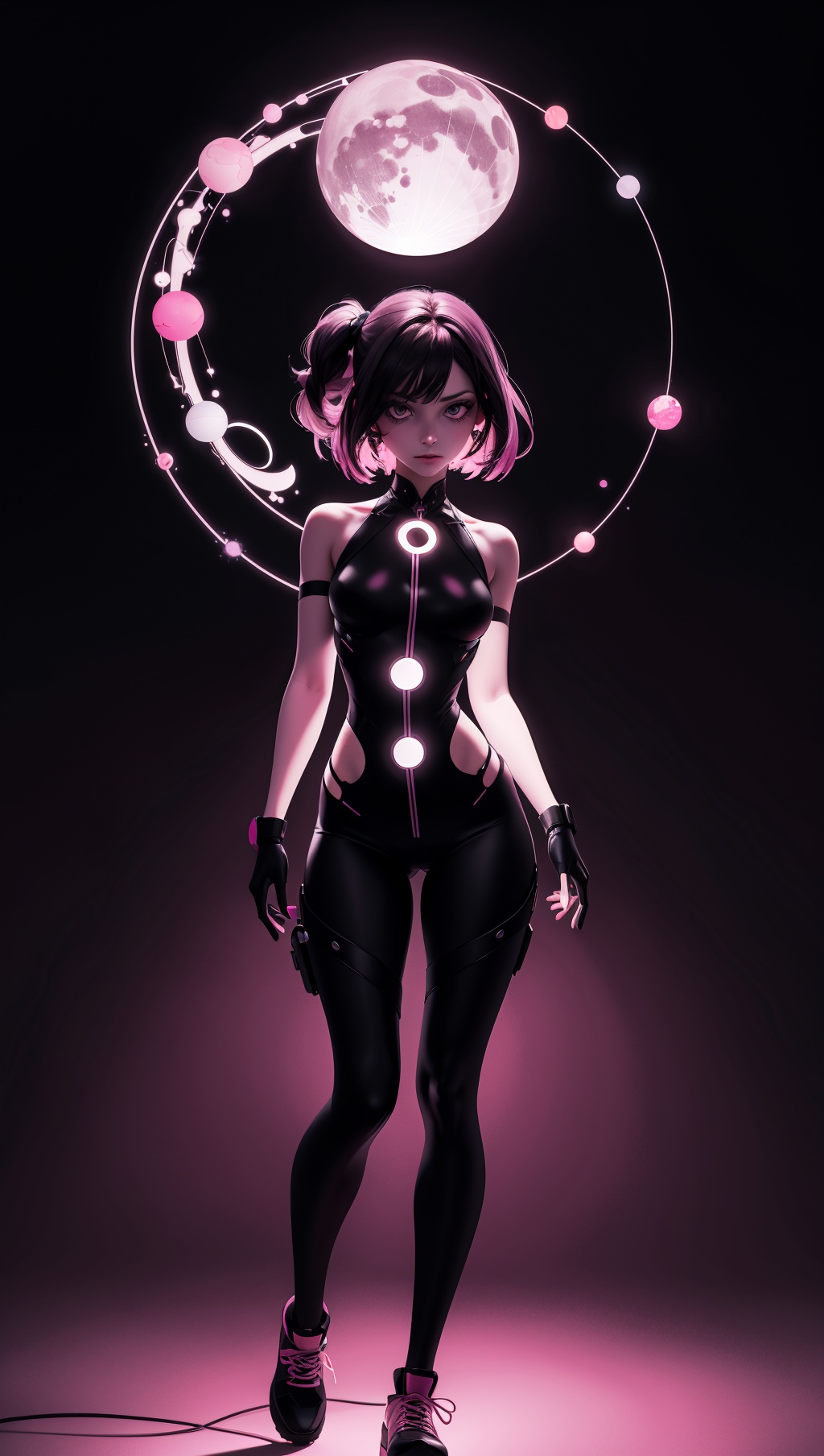 woman,  dark background,  blacklight on Tensor.Art
