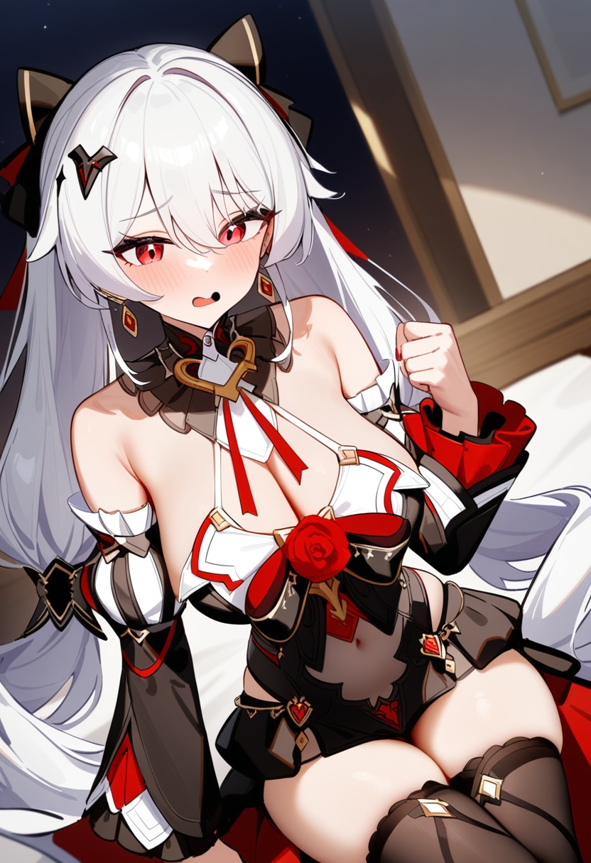 <lora:大月下a31.2:0.85>,a girl named lunakindred,lunakindred,1girl,black dress,bare shoulders,detached sleeves,earrings,red rose,black thighhighs,twintails,<lora:naipixa31-000019:0.5>,, masterpiece, best quality, very aesthetic, absurdres