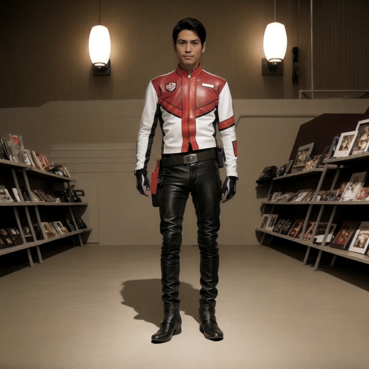 (masterpiece:1.3),(the best quality:1.2),(super fine illustrations:1.2),(Masterpiece),high quality,high detail,(white background:1.2),looking at viewer,(SOLO:1.4),outline,simple background,full body,<lora:dash-真人底模:0.8>, belt,logo,gloves,helmet,fingerless gloves,uniform,collar,choker,boots,emblem,military uniform,pants,armor,jacket,bodysuit,belt pouch,zipper,holster,
