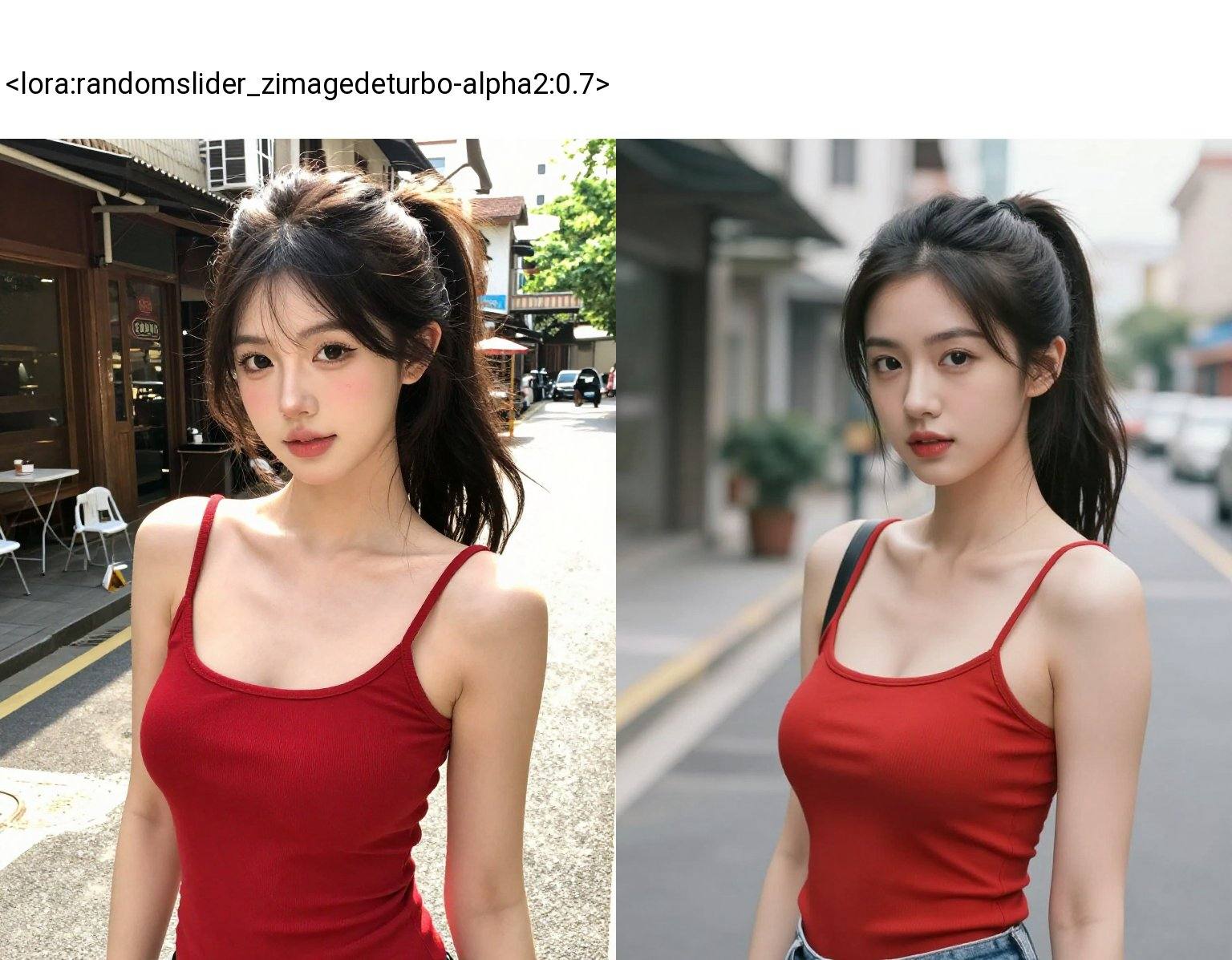 1girl,  street,  cleavage on Tensor.Art