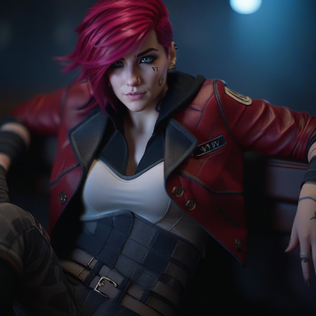 cinematic photo a woman,  full body,  pink hair on Tensor.Art