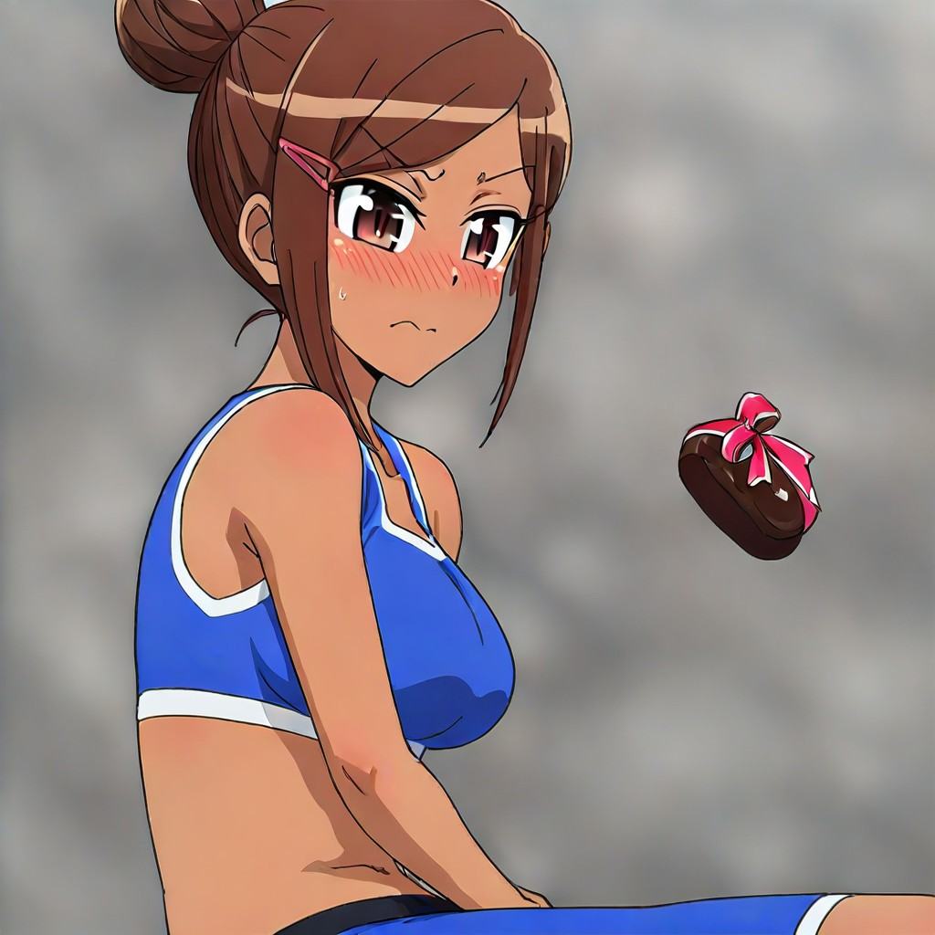 ayaka uehara \(dumbbells\),  brown hair,  medium hair on Tensor.Art