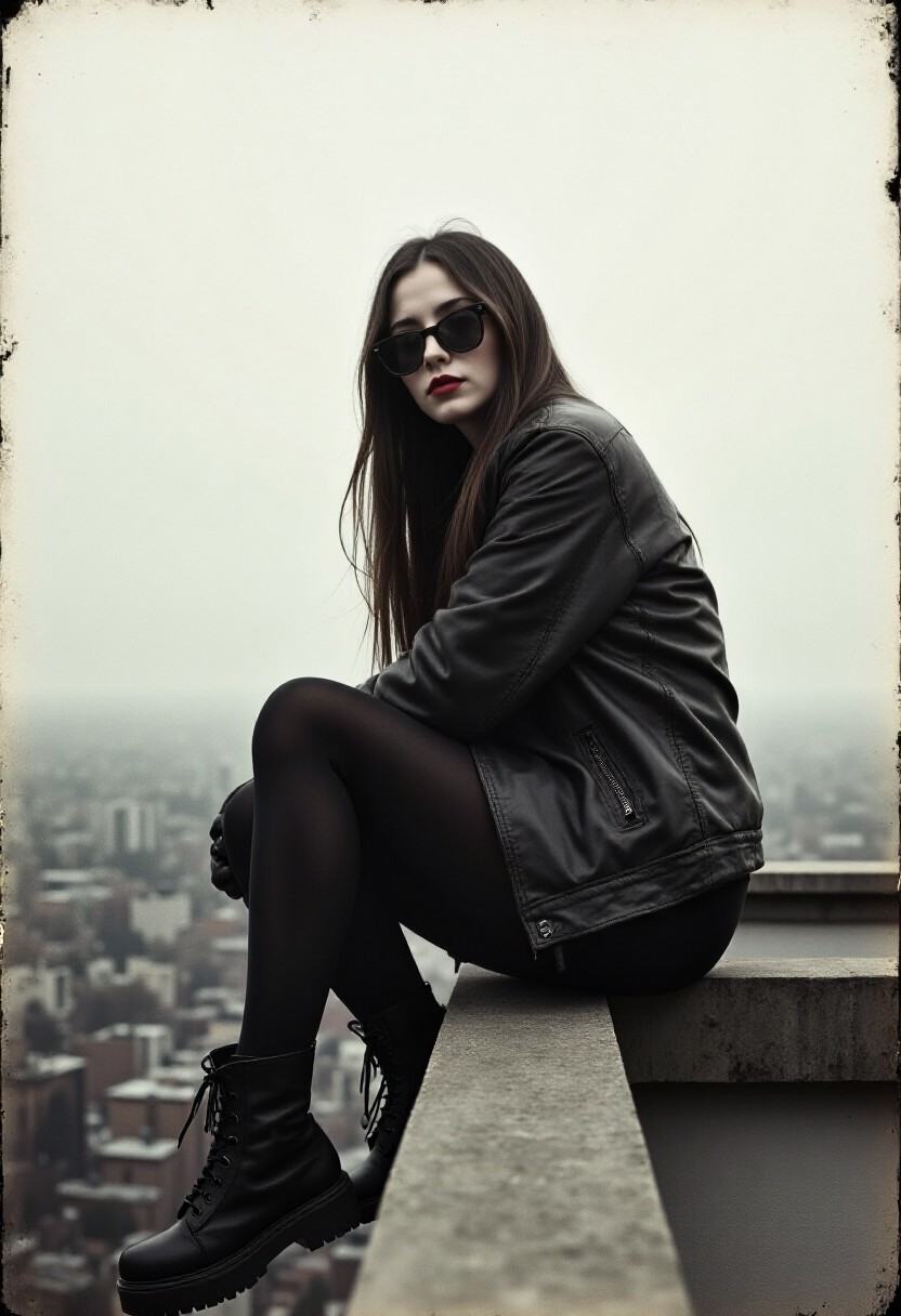 analog_feel,  a faded and worn photograph from a forgotten era,  a young woman with long straight hair on Tensor.Art