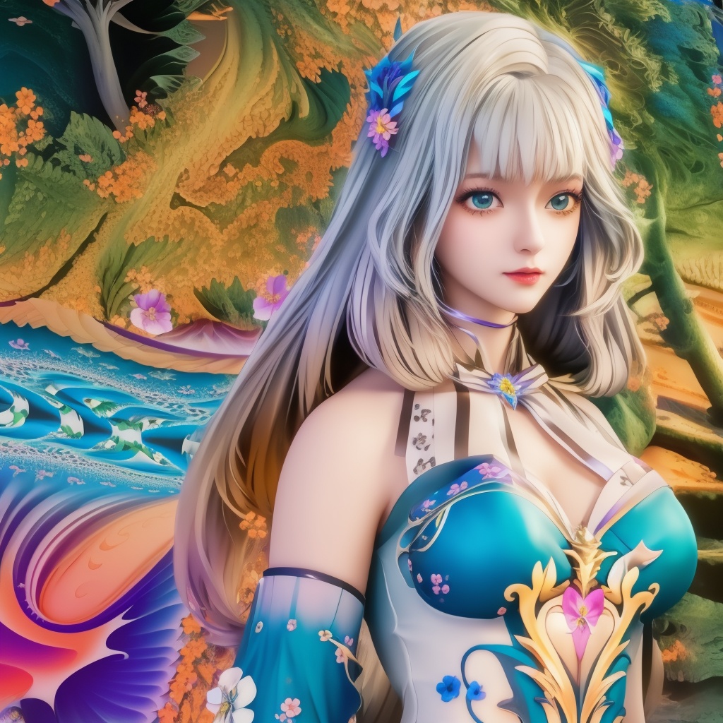 <lora:神印王座-小甜椒:0.8> (,1girl, ,best quality, ),looking at viewer,,anime,(masterpiece, top quality, best quality, official art, beautiful and aesthetic:1.2), (1girl)	, , (cleavage),extreme detailed,(fractal art:1.3),colorful, flowers ,highest detailed,()    (cleavage), (),