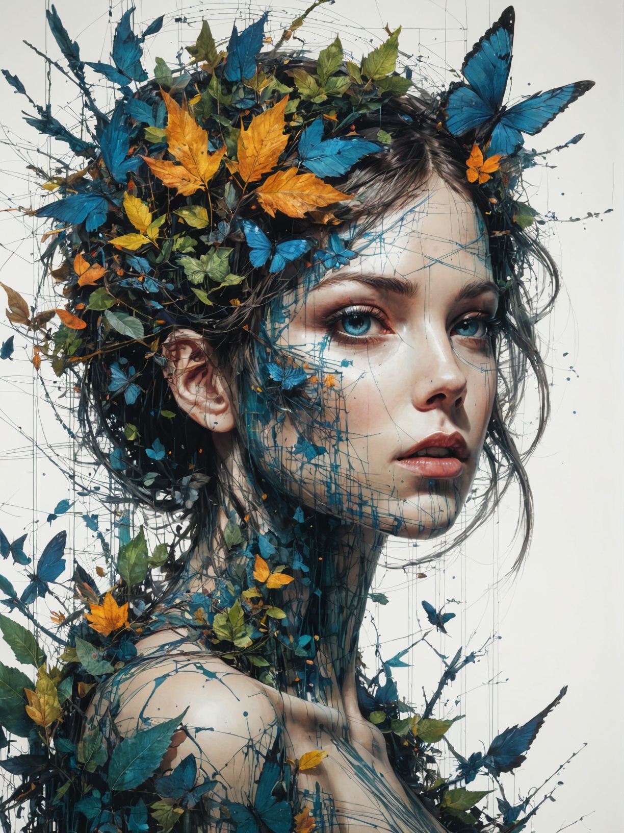 mysterious silhouette forest woman,  by Minjae Lee,  Carne Griffiths on Tensor.Art