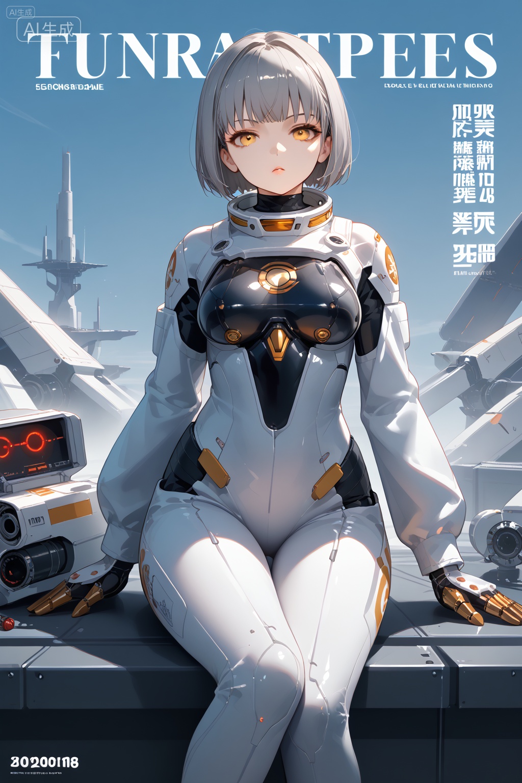 girl,solo,(golden eyes:1.1),gray hair,large breasts,left hand is mechanical_arms,science and technology spacesuit,sitting in the spaceship,manipulating the spaceship,machinery,Future weapons,highly detailed,ultra-high resolution,32K UHD,sharp focus,best-quality,masterpiece,Emotionalization,golden hour,unconventional supreme masterpiece,masterful details,temperate atmosphere,with a high-end texture,in the style of fashion photography,magazine cover,Dynamic Angle,Dynamic posture,thinking,, Negative prompt: (worst quality, low quality, very displeasing, lowres),(interlocked fingers, badly drawn hands and fingers, anatomically incorrect hands),blurry,watermark,,nsfw, Steps: 35, Sampler: Euler a, CFG scale: 6.0, Seed: 1706579367, Size: 1024x1536, Model hash: a3aeb59bbf, Model: 星美pony_写实动漫插画大模型_1.0.safetensors, Denoising strength: 0.0, Clip skip: 2, ENSD: 31337, RNG: CPU, vae_name: automatic