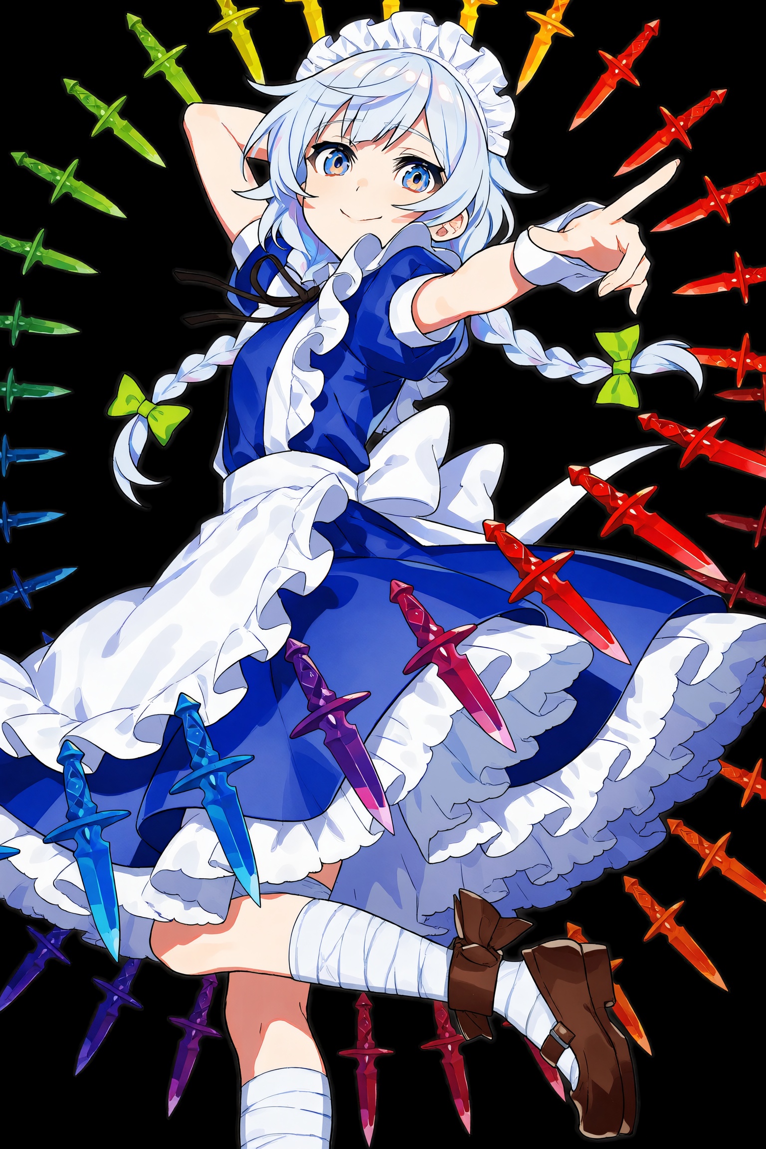 1girl,  izayoi sakuya,  knife on Tensor.Art