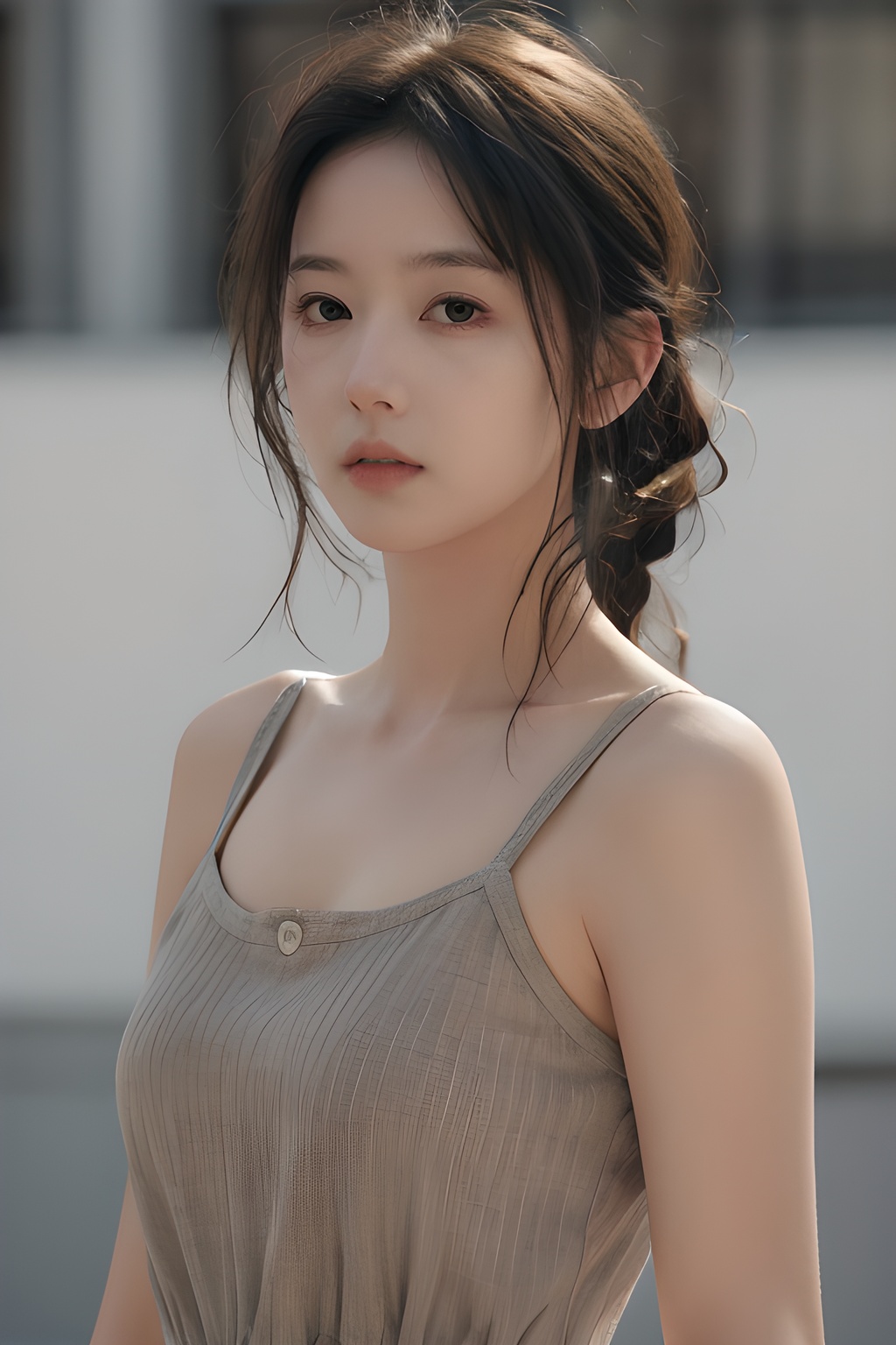 <lora:0806_05:0.7>,simple background,dress,, 1girl,realistic,masterpiece, best quality, photorealistic, HDR,detail
