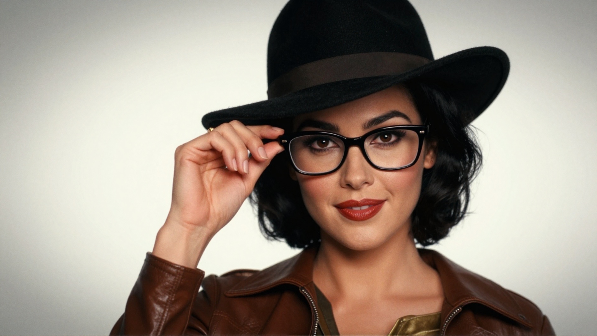 cinematic film still of cinematic cartoon drawing Diana Prince a woman wearing a hat and glasses,  perfect image,  perfect...