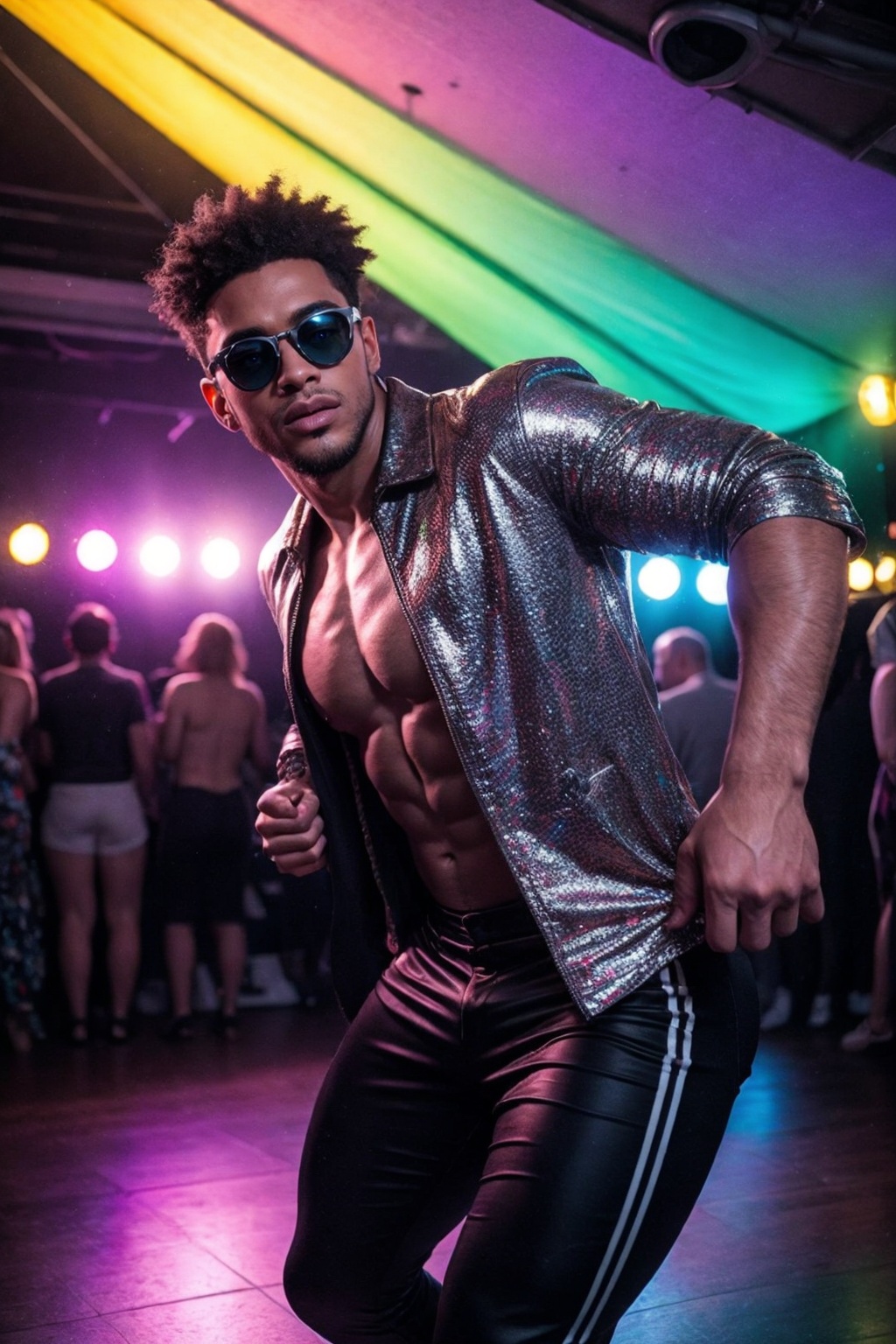 (1boy),  upper body,  disco on Tensor.Art