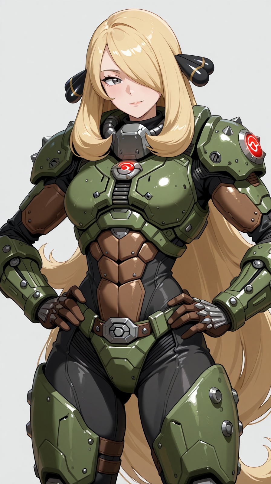 cynthia \(pokemon\),  doomslayer \(cosplay\) \(doom eternal\),  hands on hips on Tensor.Art