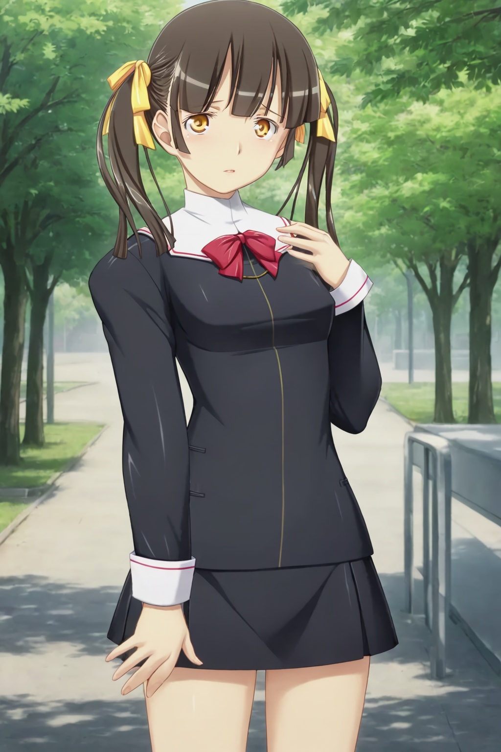 hiiragi mayuka,  twintails,  yellow ribbon on Tensor.Art