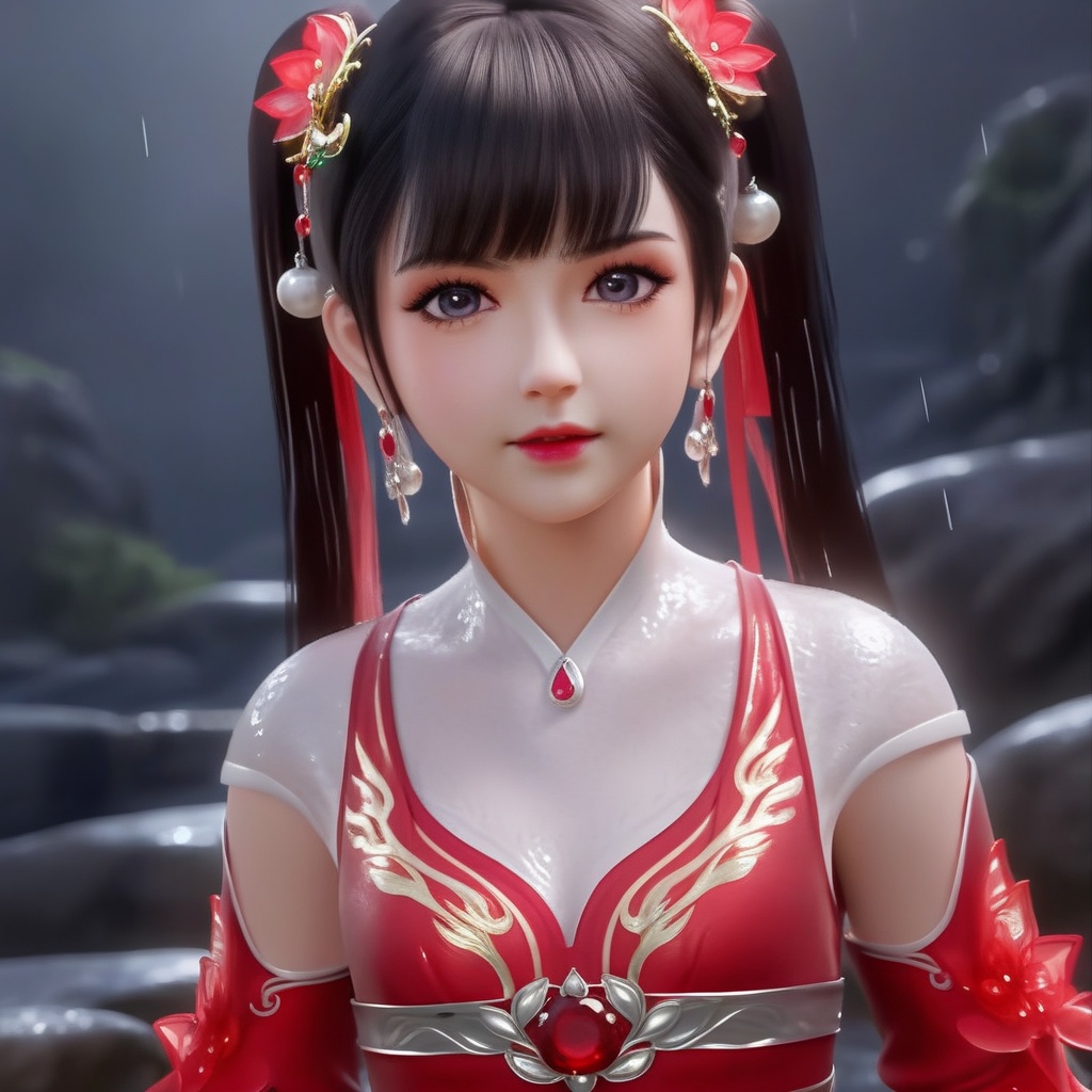<lora:848-DA-XL-完美世界-火灵儿-幼年:0.8>, (,1girl, ,best quality, ),, ,ultra detailed 8k cg,            cinematic lighting, cinematic bloom, (( , )),,  , unreal, science fiction,  luxury, jewelry, diamond, pearl, gem, sapphire, ruby, emerald, intricate detail, delicate pattern, charming, alluring, seductive, erotic, enchanting, hair ornament, necklace, earrings, bracelet, armlet,halo,masterpiece, (( , )),,  ,cherry blossoms,(((, night,night sky,,  ultra high res, (photorealistic:1.4), raw photo, 1girl, , rain, sweat, ,wet, )))(( , ))   (cleavage),kneeling,  butterfly,