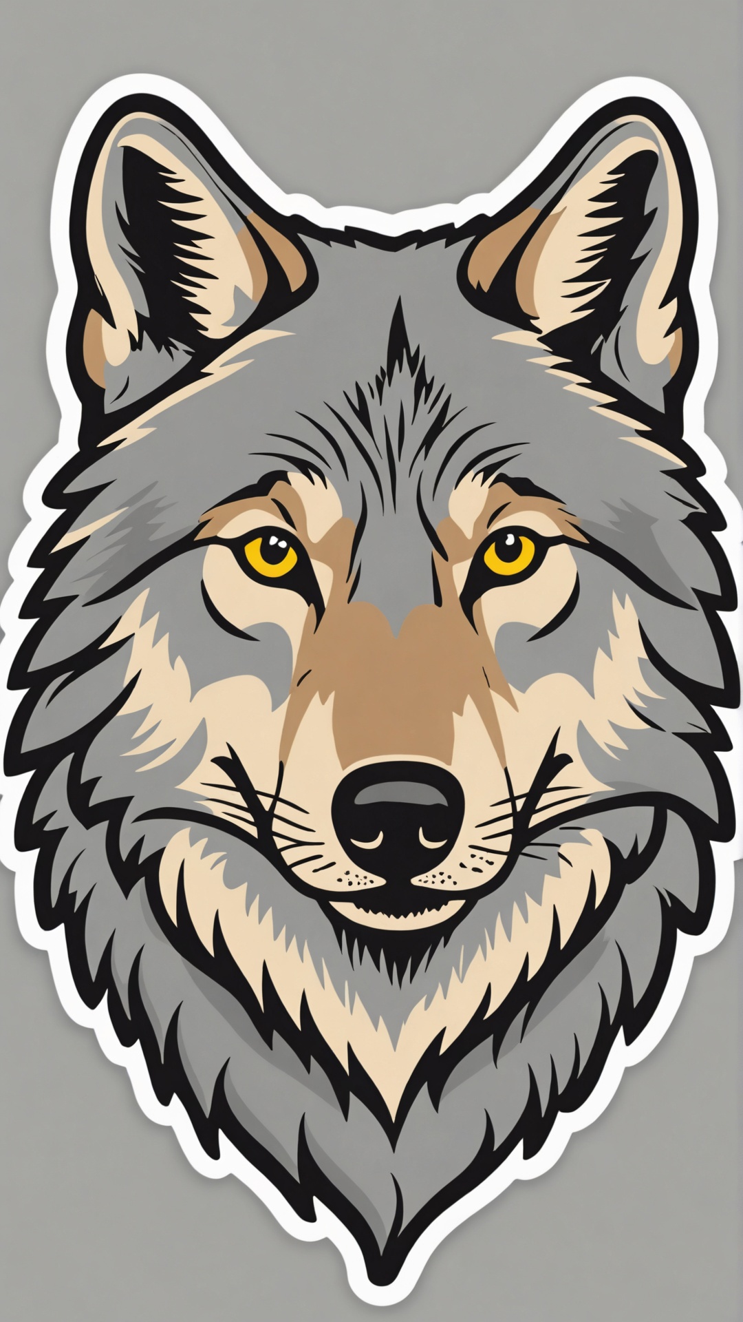sticker : wolf,  pencil style,  grey on Tensor.Art