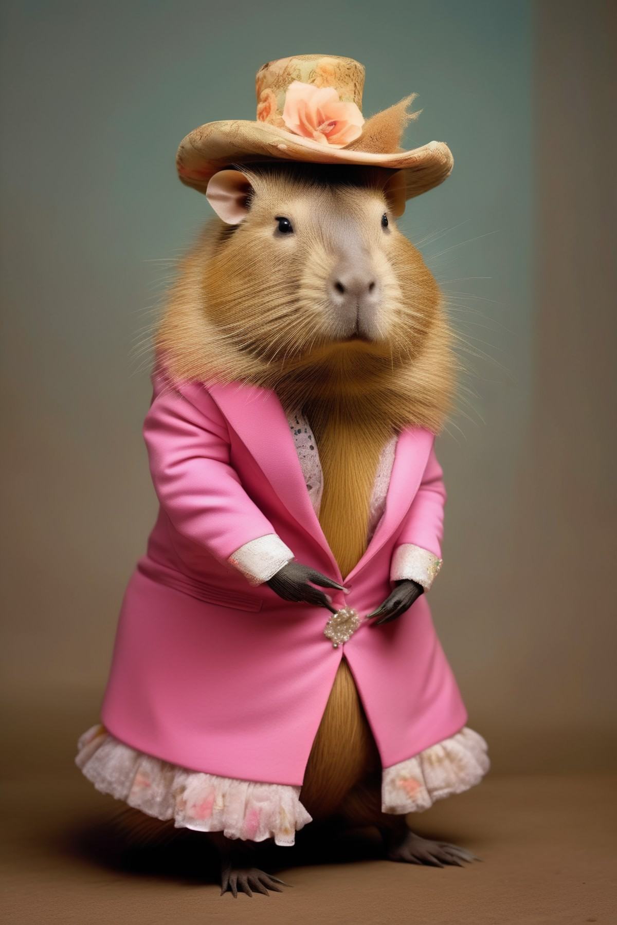 Dressed animals - capybara dressed like Dolly Parton on Tensor.Art