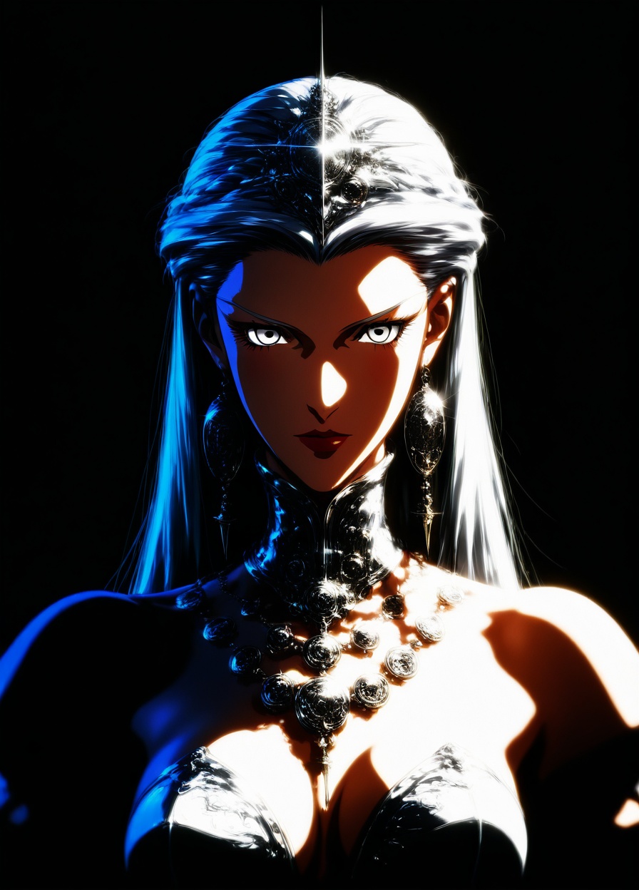 skyger_style,  1girl,  silver eyes on Tensor.Art