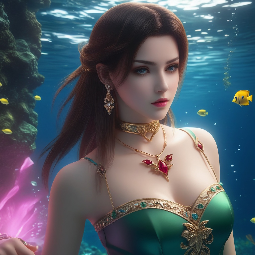 <lora:850-DA-XL-斗破苍穹-美杜莎-红色睡衣:0.8>, (,1girl, ,best quality, ),,masterpiece, ((((, solo,  , ,solo focus, ,underwater, )))) ,ultra realistic 8k cg,   clean, masterpiece,     cinematic lighting, cinematic bloom,  (( , )),, , unreal, science fiction, luxury, jewelry, diamond, gold, pearl, gem, sapphire, ruby, emerald, intricate detail, delicate pattern, charming, alluring, seductive, erotic, enchanting, hair ornament, necklace, earrings, bracelet, armlet,,(cleavage),,
