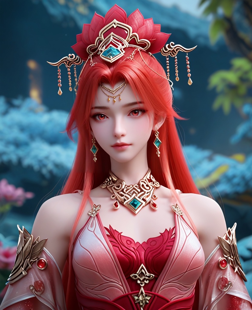 (oriental architecture, elegant decor, sophisticated style:1.1),breakdance power move,(breasts:1.2),<lora:XL16完美世界戚琳:0.95>,miss qilin,red dress,red eyes,red hair,very long hair,hair ornament,traditional chinese updo with long front strands,earrings,jewelry,red bra,bare shoulders,choker,sash,, zPDXL2, score_9, score_8_up, score_7_up BREAK realistic, masterpiece,best quality, highly detailed,, zPDXL3, zPDXL2,zPDXL, zPDXLxxx, zPDXLrl,