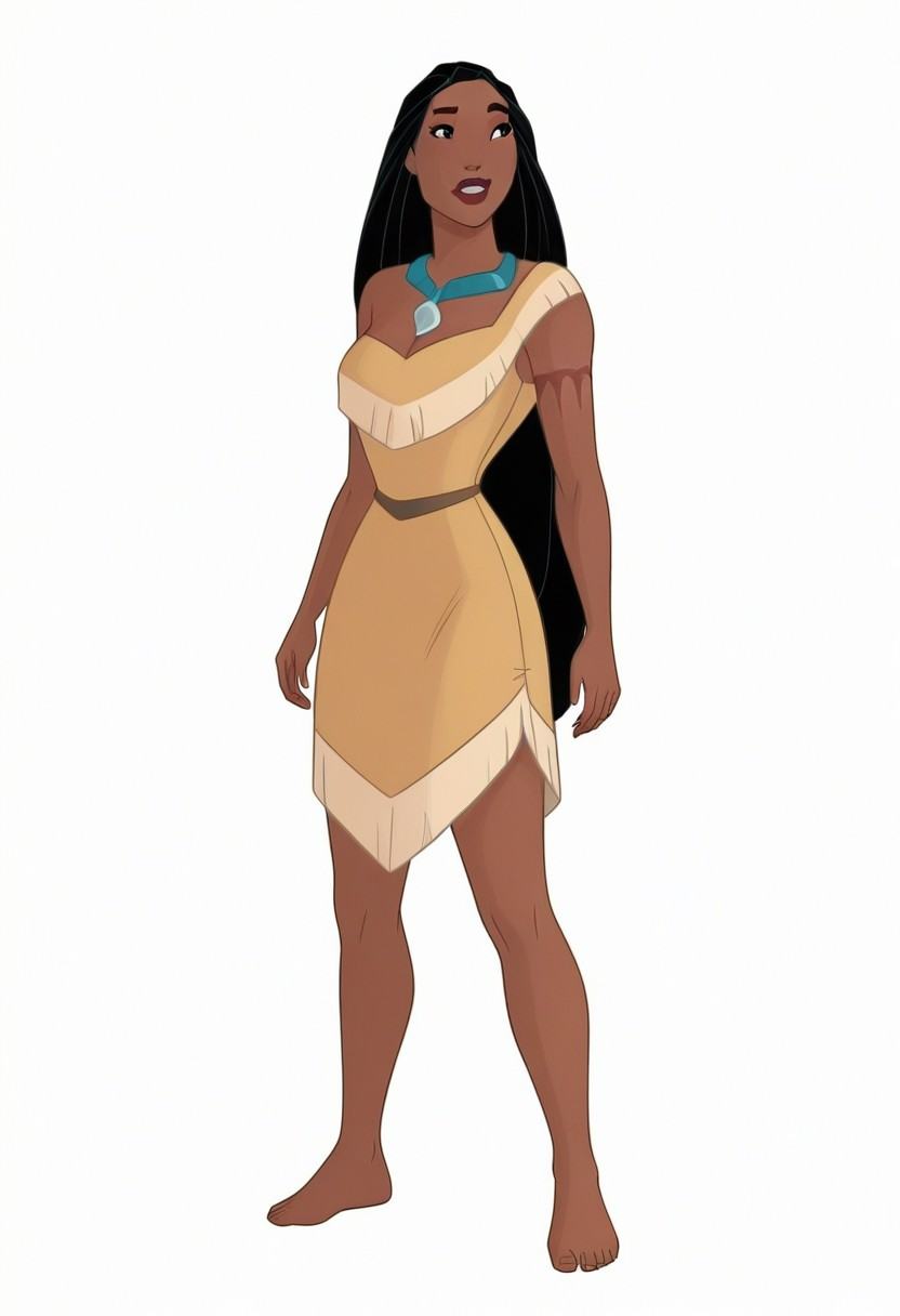 POCAHONTAS,  solo,  dark skin on Tensor.Art