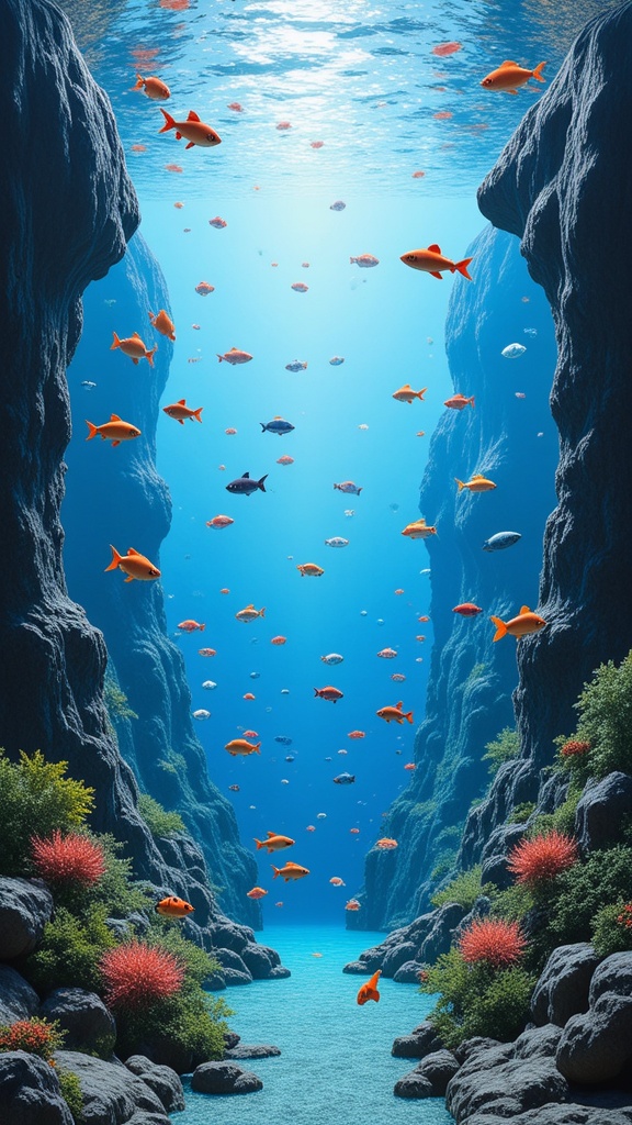 painting of a waterfall with fish in it and a waterfall in the background,airbrushed painting,Leandro Erlich,3 d oil painting,shusei nagaoka,fishes floating in bedroom,illusion painting hidden image,an airbrush painting,undersea temple with fish,raqib shaw,soft airbrushed artwork,3 d virtual landscape painting,paint-on-glass painting,a full-color airbrushed,hypperrealistic painting,( ( ( aquarium bed ) ) ) ),fish ****,magic realism painting,epic surrealism 8k oil painting,airbrushed artwork,detailed airbrush art,airbrush painting,mark keathley,Kurt Wenner,detailed 3d gothic oil painting,rhads and thomas kinkade,aquarium,james mccarthy,( ( barclay shaw ) ),8k stunning artwork,sink ( ( ( fish **** ) ) ) ) ),4 k matte thomas kinkade,Chris LaBrooy,