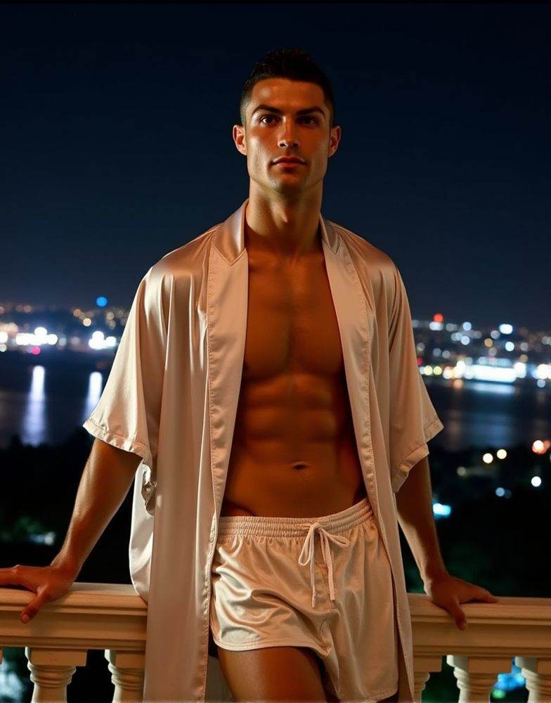 Cristiano Ronaldo ,  direct eye contact,  six pack abs on Tensor.Art