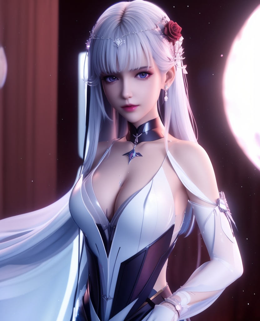 <lora:587-DA-神印王座-圣采儿-觉醒:0.8>(,1girl, ,best quality, ),looking at viewer,masterpiece, (( , )),, realistic,science fiction,mole, ultra realistic 8k cg, sun ,  rose,(cleavage), (),