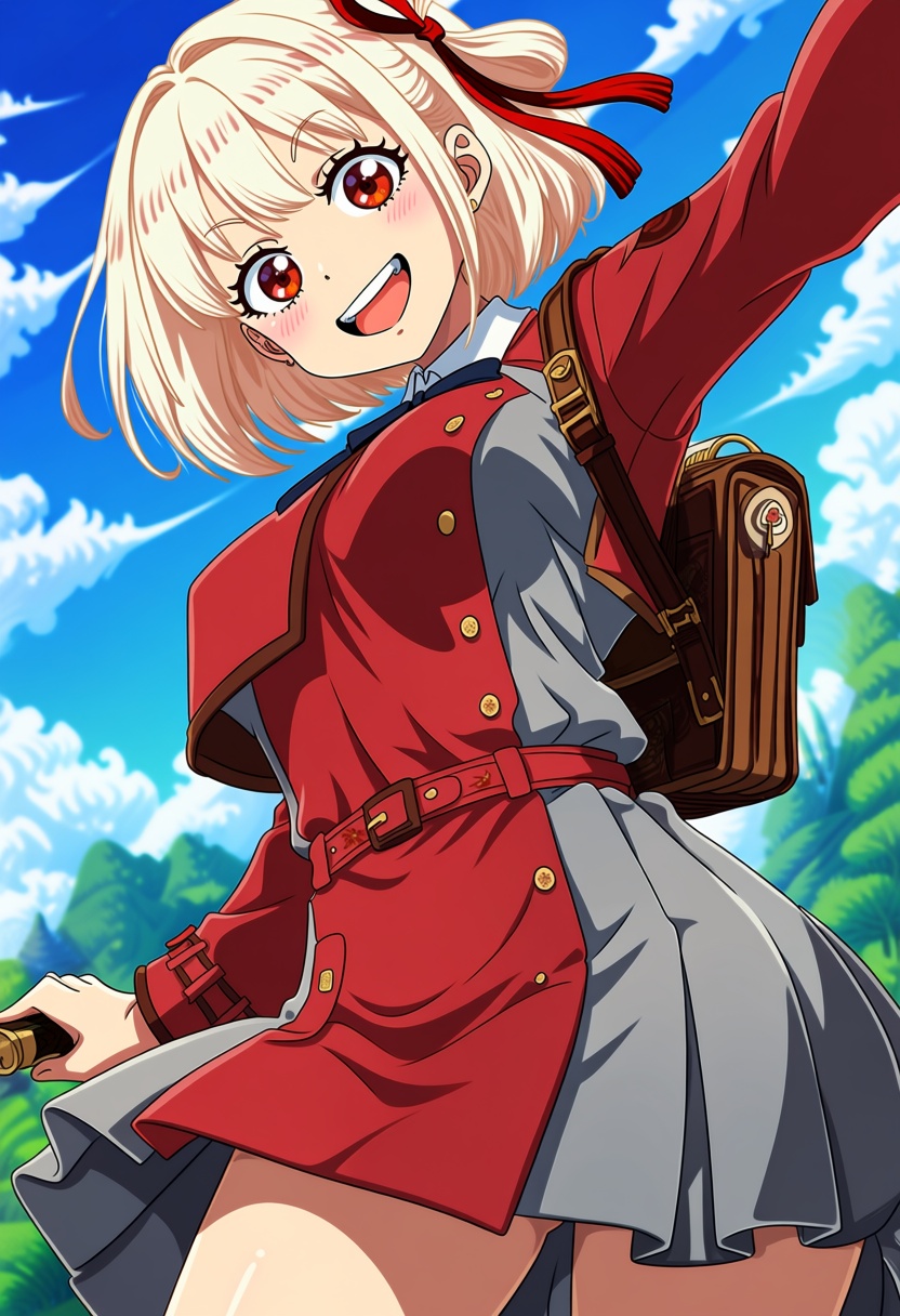 side-lighting,  crisp cel shading,  nishikigi chisato on Tensor.Art